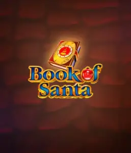 Experience the holiday spirit with Book of Santa slot by Endorphina, featuring an ornate golden book decorated with Santa's iconic symbol. This image captures the warmth and excitement of Christmas, set against a cozy red background. Perfect for those who love Christmas-themed slots, delivering a captivating gaming experience. 